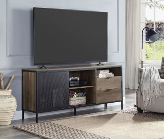 ACME Nantan TV Stand, Rustic Oak & Black Finish LV00405