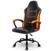 Video Gaming Computer Chair, Office Chair Desk Chair with Arms, Adjustable Height Swivel PU Leather Executive with Wheels for Adults Women Men, Orange