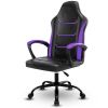 Video Gaming Computer Chair, Office Chair Desk Chair with Arms, Adjustable Height Swivel PU Leather Executive with Wheels for Adults Women Men, Purple