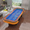 INO Design 136" 12 Feet Deluxe Craps Dice BLUE Felt Luxury Casino Game Poker Table With Diamond Pyramid Bumper Rubber