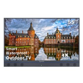 SYLVOX 55inch Outdoor TV, All-in-one Android Smart TV With Audio System, 4K UHD1000 Nits Partial Sun Outdoor Television, IP55Waterproof (Garden Series