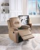 Elegant Modern Peat Color Microfiber Motion Recliner Chair 1pc Couch Manual Motion Plush Armrest Tufted Back Living Room Furniture