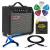 5 Core Guitar Amplifier Mini Bass Electric Guitar Amp 20W Portable Acoustic Guitar Amp w Aux Input Volume Bass Treble Control Black - GA 20 BLK