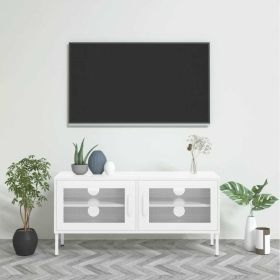 TV Stand White 41.3"x13.8"x19.7" Steel