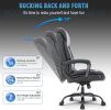 Computer Chair-Office Chair-Executive Office Chair with Fixed Armrests-Ergonomic Office Desk Chair High Back-Computer Chair with Wheels-Leather Office