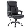 Computer Chair-Office Chair-Executive Office Chair with Fixed Armrests-Ergonomic Office Desk Chair High Back-Computer Chair with Wheels-Leather Office