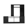 Latrou 6-Bottle 2-Door Entertainment Center Black Wengue