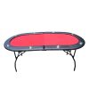 INO Design 73inch Oval Light Series RED Felt Foldable Casino Game Poker Table