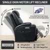 Up to 350lbs Okin Motor Power Lift Recliner Chair for Elderly, Heavy Duty Motion Mechanism with 8-Point Vibration Massage and Lumbar Heating, Two Cup