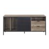 ACME Nantan TV Stand, Rustic Oak & Black Finish LV00405