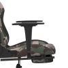 Gaming Chair with Footrest Camouflage and Black Fabric