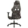 Gaming Chair with Footrest Camouflage and Black Fabric