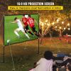 VEVOR Movie Screen with Stand 80inch Portable Projector Screen 16:9 4K HD Wide Angle Outdoor Projector Screen Stand Easy Assembly with Storage Bag for