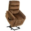 Brown Velvet Recliner Chair,Power Lift Chair with Vibration Massage, Remote Control