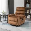 Brown Velvet Recliner Chair,Power Lift Chair with Vibration Massage, Remote Control