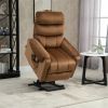 Brown Velvet Recliner Chair,Power Lift Chair with Vibration Massage, Remote Control