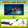 VEVOR Tripod Projector Screen with Stand 80 inch 16:9 4K HD Projection Screen Stand Wrinkle-Free Height Adjustable Portable Screen for Projector Indoo