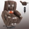 EMON'S Large Power Lift Recliner Chair with Massage and Heat for Elderly, Overstuffed Wide Recliners, Heavy Duty Motion Mechanism with USB and Type C