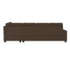 Modern Living Room 2-Piece Sectional Reversible Sofa Chaise Tufted Detail Brown Microfiber Upholstered Drop-Down Cup-holder Solid Wood Frame Furniture