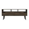 New Haven 2-Drawer 3-Shelf TV Stand Dark Walnut