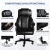 Big and Tall Office Chair, 500lbs High Back Large Executive Chair with Electric Airbag Heating High Back Computer Chair with Wide Seat, Black Ergonomi