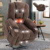 EMON'S Large Power Lift Recliner Chair with Massage and Heat for Elderly, Overstuffed Wide Recliners, Heavy Duty Motion Mechanism with USB and Type C