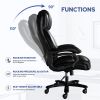 Big and Tall Office Chair, 500lbs High Back Large Executive Chair with Electric Airbag Heating High Back Computer Chair with Wide Seat, Black Ergonomi