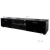 Black TV Stand for 70 Inch TV Stands; Media Console Entertainment Center Television Table; 2 Storage Cabinet with Open Shelves for Living Room Bedroom