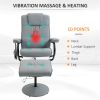 Gray massage chair with footstool, vibration massage recliner with remote control,Office chair, living room chair