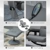 Gray massage chair with footstool, vibration massage recliner with remote control,Office chair, living room chair