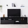 Modern Design TV Stands for TVs up to 80'', LED Light Entertainment Center, Media Console with Multi-Functional Storage, TV cabinet for Living room,Be