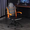 Video Gaming Computer Chair, Office Chair Desk Chair with Arms, Adjustable Height Swivel PU Leather Executive with Wheels for Adults Women Men, Orange