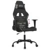 Gaming Chair with Footrest Black and Camouflage Fabric