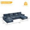 U-Shaped 4-Seat Indoor Modular Sofa Grey-Blue Color --Same type:32819307