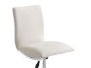 Modern Barstool Texture Leatherette/Chrome Adjustable Height In Soft White Color