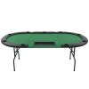 9-Player Folding Poker Table 3 Fold Oval Green