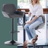 Counter Height Bar Stools Set of 2 Swivel Bar Stools with Back Adjustable Leather Stool Chair