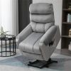 Grey Velvet Recliner Chair,Power Lift Chair with Vibration Massage, Remote Control