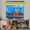 VEVOR Projector Screen, 120" 16:9, Manual Pull Up Projector Screen, Portable Floor-Rising Screen 4K/8K Ultra HDR, Indoor Outdoor Movie Screen w/ Stora