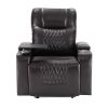 Power Motion Recliner with USB Charging Port and Hidden Arm Storage 2 Convenient Cup Holders Design and 360¬∞ Swivel Tray Table,Black(old sku: SG00063