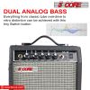 5 Core Guitar Amplifier Mini Bass Electric Guitar Amp 20W Portable Acoustic Guitar Amp w Aux Input Volume Bass Treble Control Black - GA 20 BLK