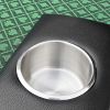 INO Design 96inch Oval Poker Table Detachable Armrest Chip Tray Green Speed Cloth Surface Stainless Steel Pedestal Base