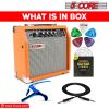 5 Core Guitar Amplifier Mini Bass Electric Guitar Amp 20W Portable Acoustic Guitar Amp w Aux Input Volume Bass Treble Control Orange GA 20 ORG