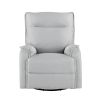 360 Degree Swivel Upholstered Manual Recliner Chair Theater Recliner Sofa Nursery Glider Rocker for Living Room, Grey