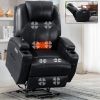 Up to 350lbs Okin Motor Power Lift Recliner Chair for Elderly, Heavy Duty Motion Mechanism with 8-Point Vibration Massage and Lumbar Heating, Two Cup