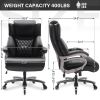 Big and Tall 400lbs Office Chair- Adjustable Lumbar Support Quiet Rubber Wheels Heavy Duty Metal Base, High Back Large Executive Computer Desk Chair,