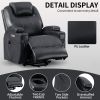 Up to 350lbs Okin Motor Power Lift Recliner Chair for Elderly, Heavy Duty Motion Mechanism with 8-Point Vibration Massage and Lumbar Heating, Two Cup