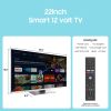 SYLVOX Frameless TV, 22 inch Smart TV with Built-in DVD Player, 12 Volt TV for Marine, 1080P FHD Android TV Free Download APPs, Support WiFi Bluetooth