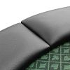 INO Design 96inch Oval Poker Table Detachable Armrest Chip Tray Green Speed Cloth Surface Stainless Steel Pedestal Base