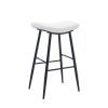 Counter Height Bar Stool Set of 2 for Dining Room Kitchen Counter Island, PU Upholstered Breakfast Stools With Footrest,Cream